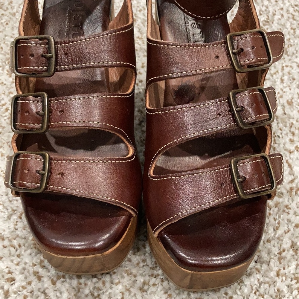 Bed Stu wooden Heels,these fit like a sz 6 IMO - Picture 7 of 11